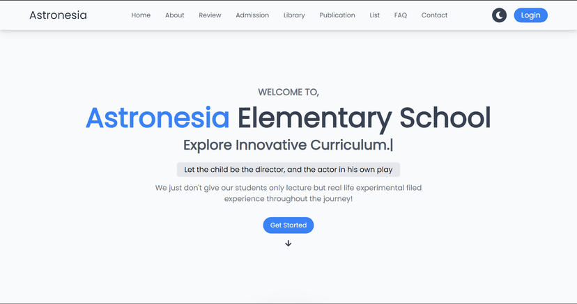 The Astronesia school website